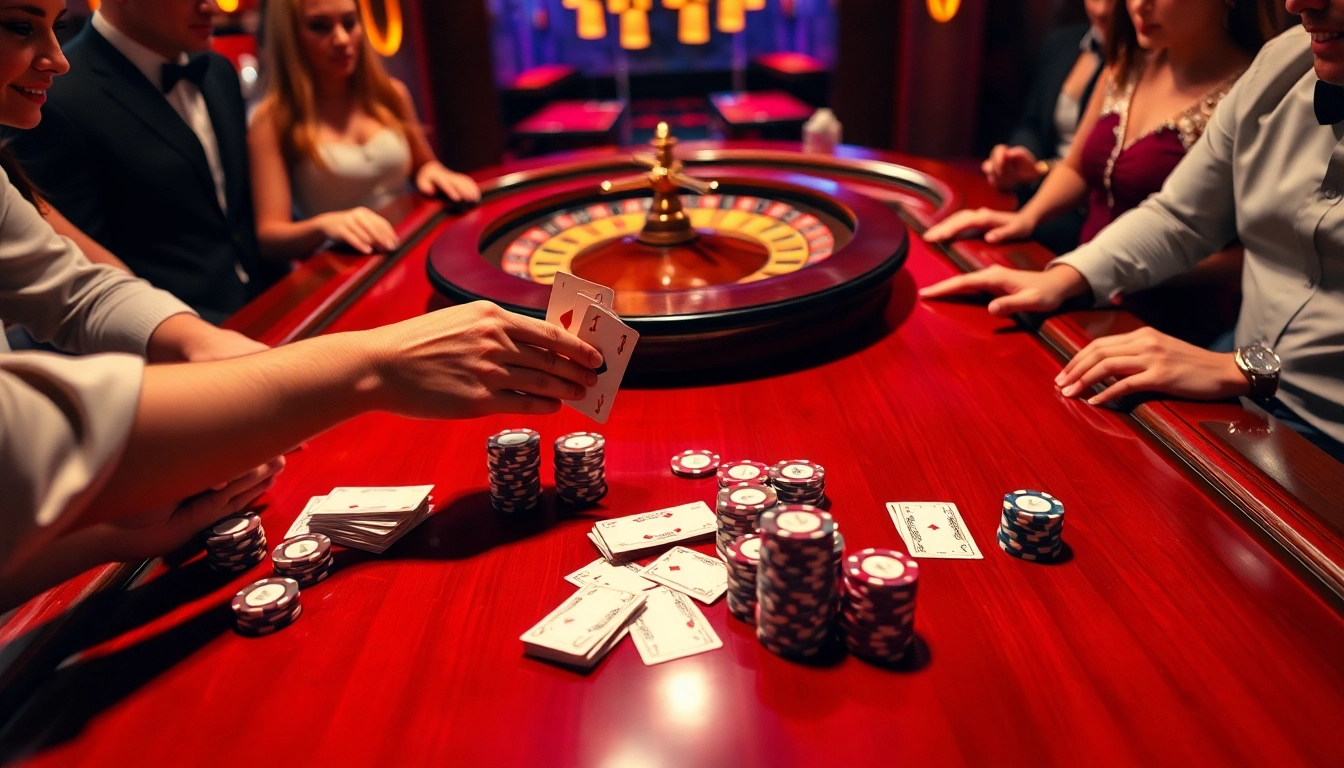 JBO poker players strategically placing bets in an upscale casino environment.