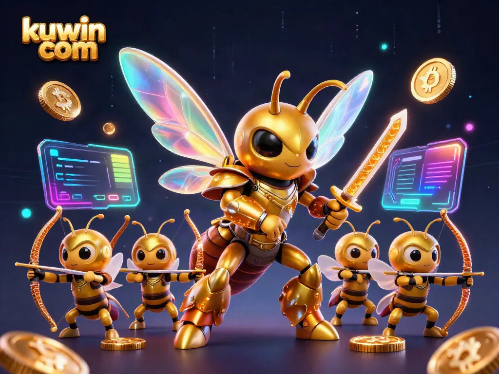 Experience the thrill of gambling with kuwin com featuring a samurai hornet and crypto elements.