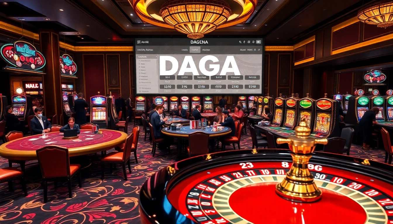 DAGA players enjoy high-stakes excitement at a luxurious casino table with vibrant action.