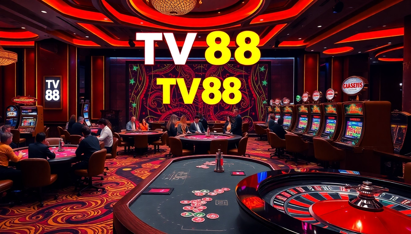 Experience the excitement of gaming at TV88 with vibrant casino tables and thrilling action.