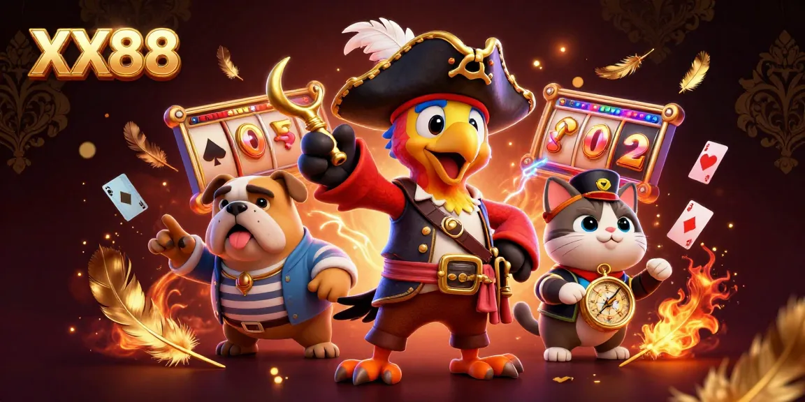 Engage with thrilling games at XX88 as our 3D pirate captain and friends guide players through a vibrant casino adventure.