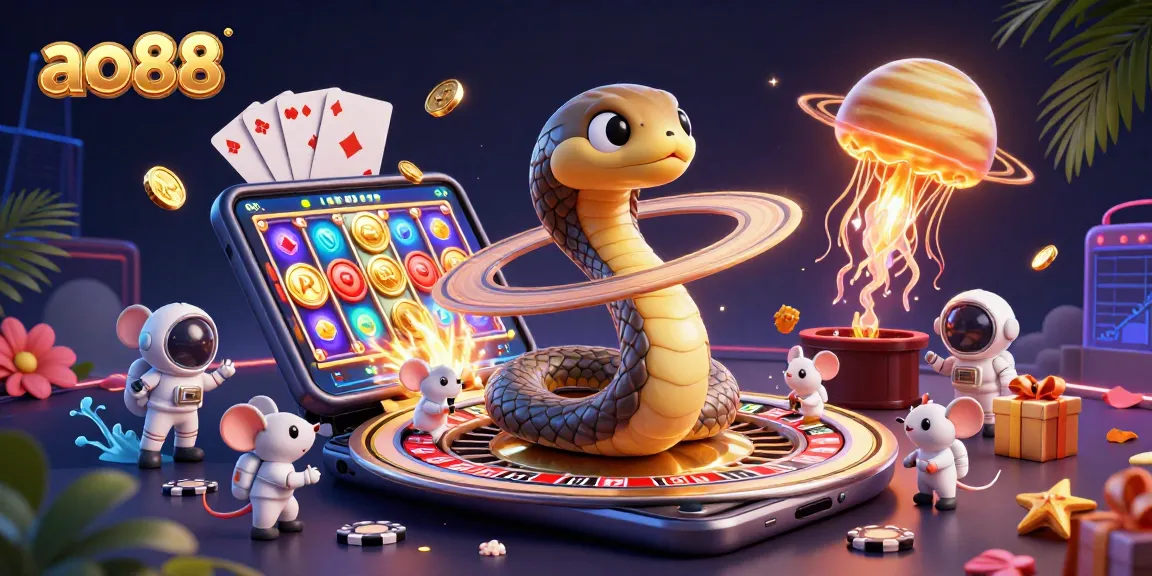 Bet on the cosmic roulette with ao88's thrilling scene of playful astronaut mice and enticing cosmic elements.