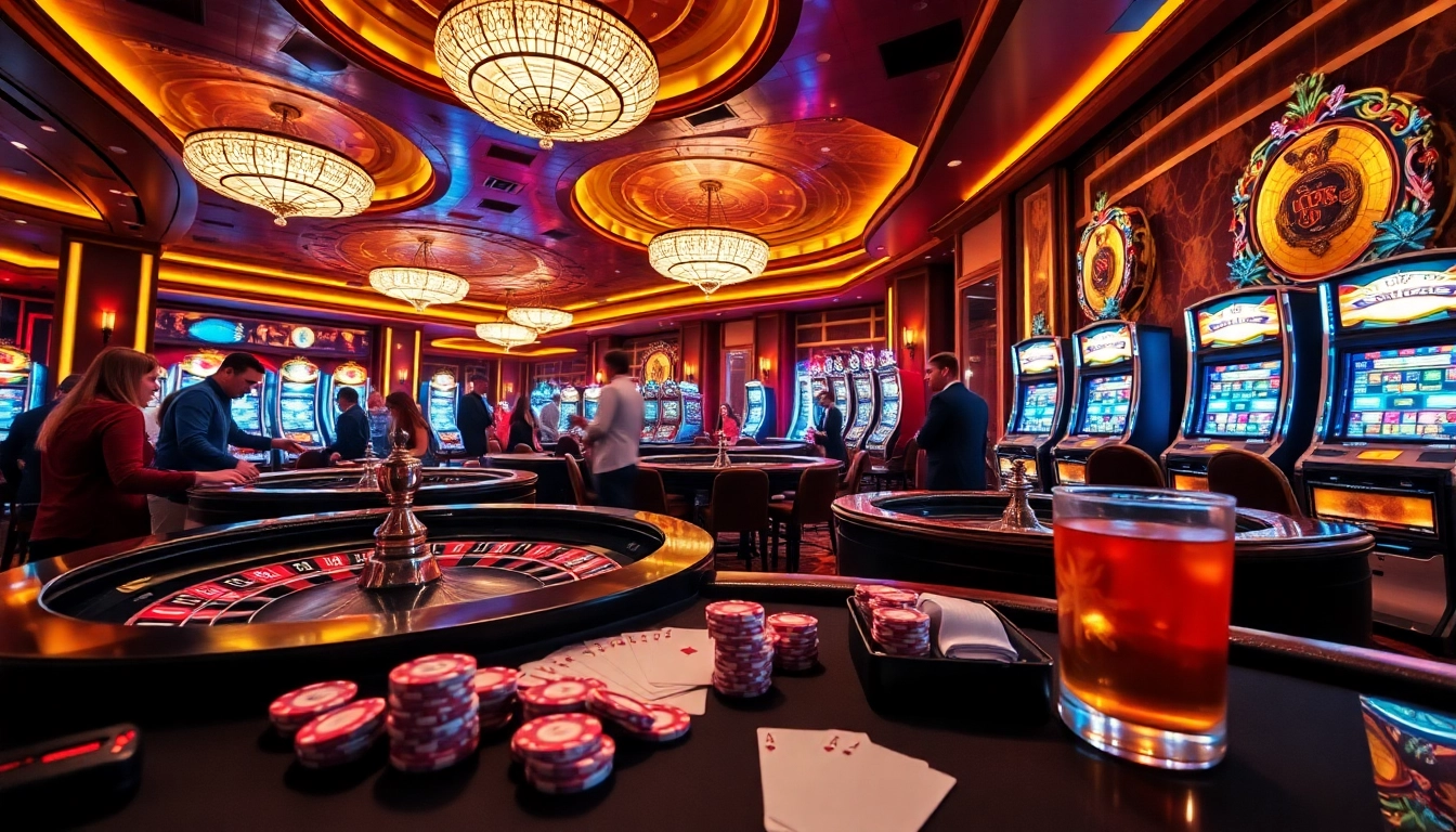 Experience the excitement of mb66.ski with vibrant casino tables and eager players betting.