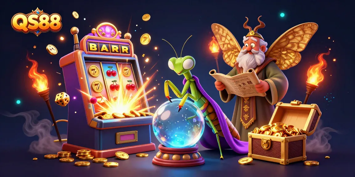 Experience the winning thrill of QS88 with a vibrant casino themed digital illustration.