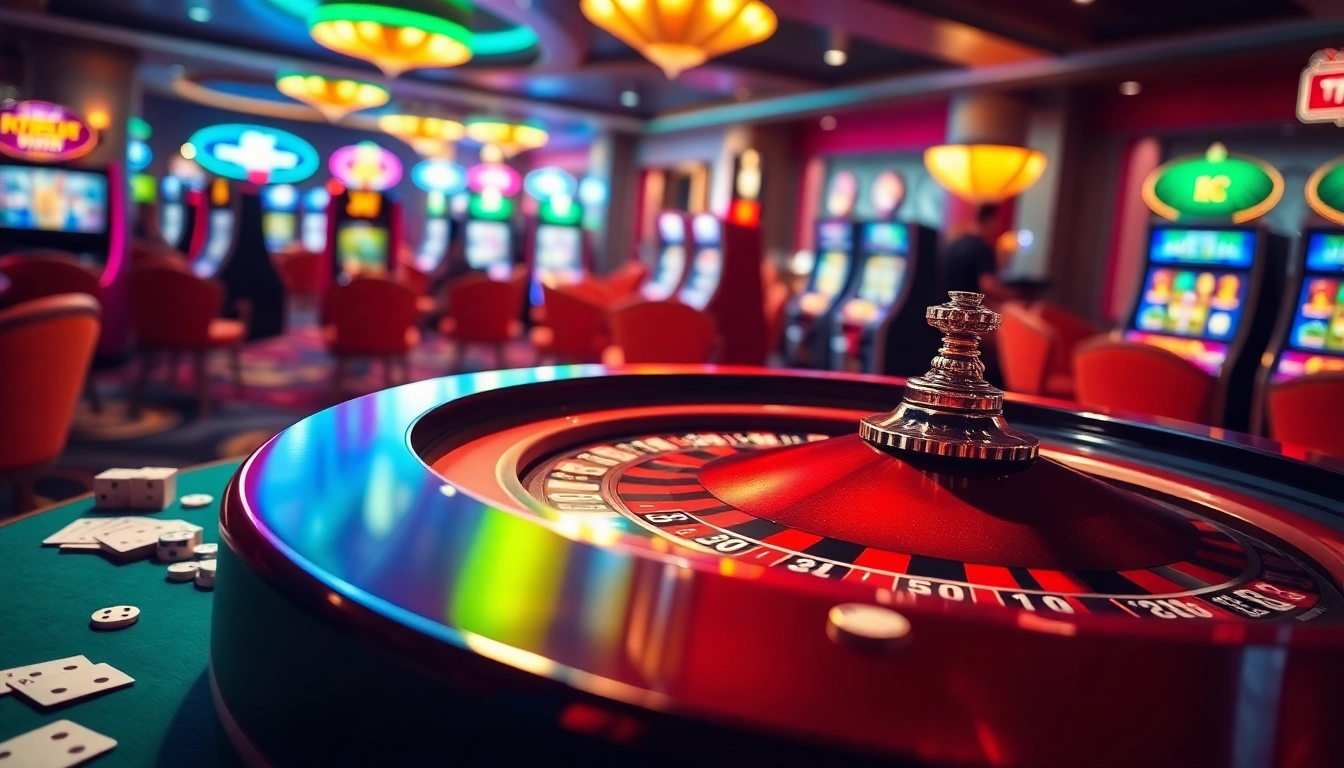 Experience the excitement at http://678vip.xyz/ with a vibrant casino scene featuring roulette and poker chips.