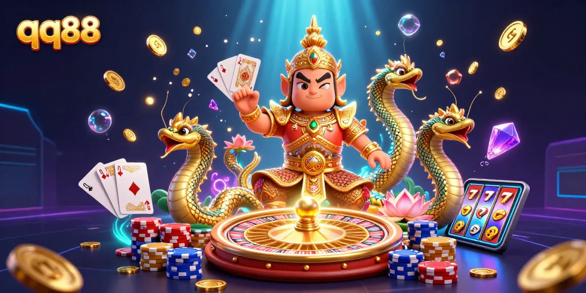 Spin the reels with qq88 in an enchanting casino scene capturing thrilling action and fortune.