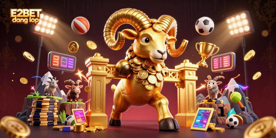 E2BET đăng nhập invites bettors to experience thrilling sports action in this vibrant 3D casino illustration.