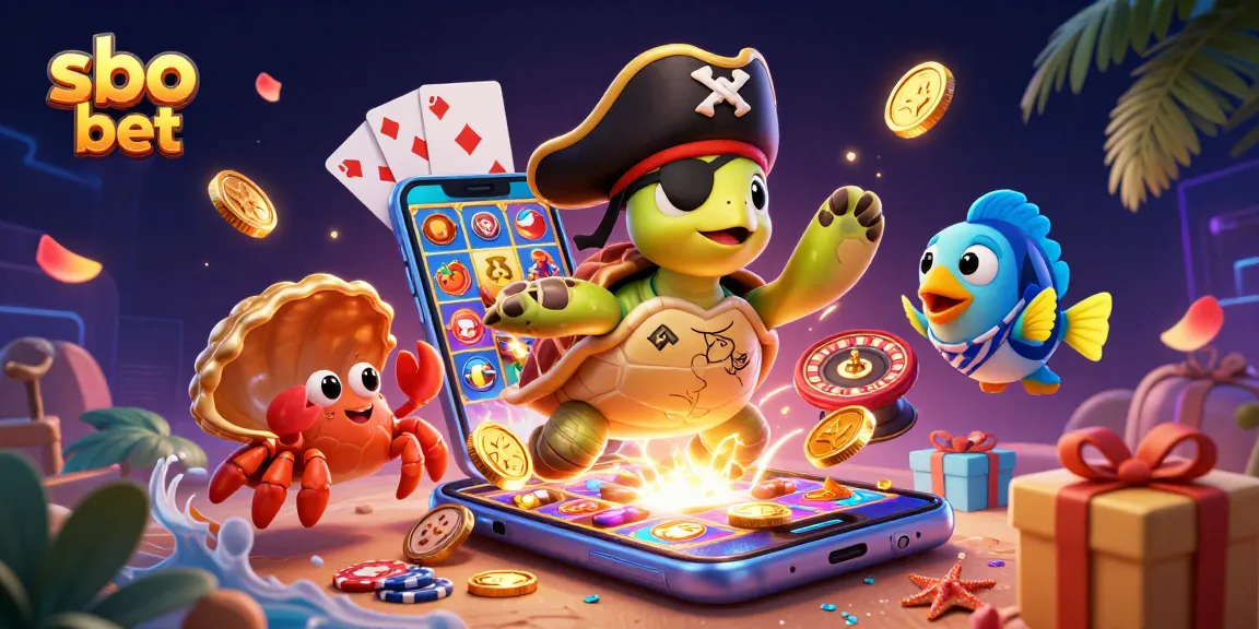 Win exciting prizes with sbo bet through vibrant casino-themed 3D illustration featuring animated characters.