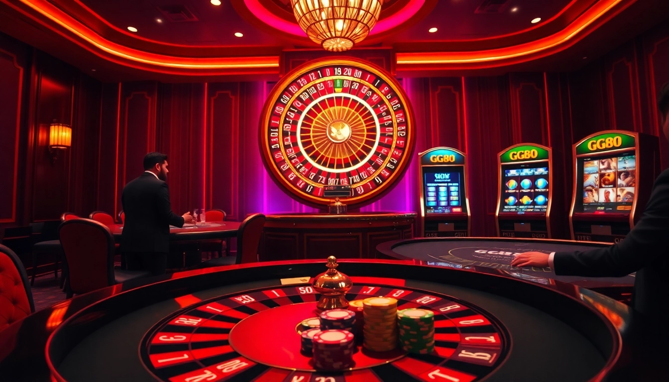 Experience the thrill of high-stakes gaming at the GG88 roulette table in a luxurious casino.