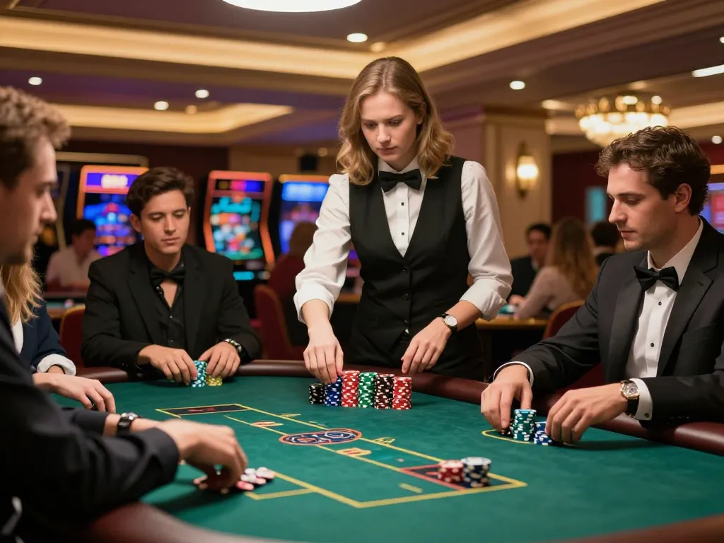 Players engaging in thrilling live dealer poker gameplay at XO88 casino, with rich lighting and elegant decor.