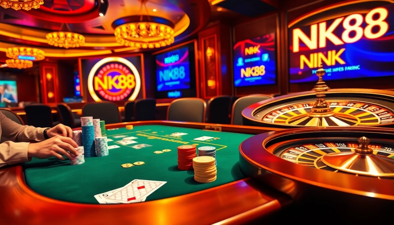 Engage with high-stakes poker action at https://nk88zz.bio/ featuring colorful chips and intense focus.
