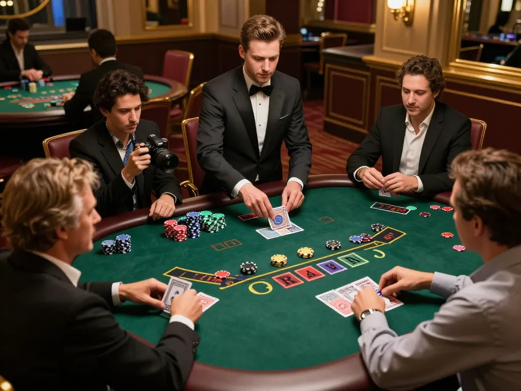 Players engage strategy at the king88 blackjack table, dynamic action with focused expressions.