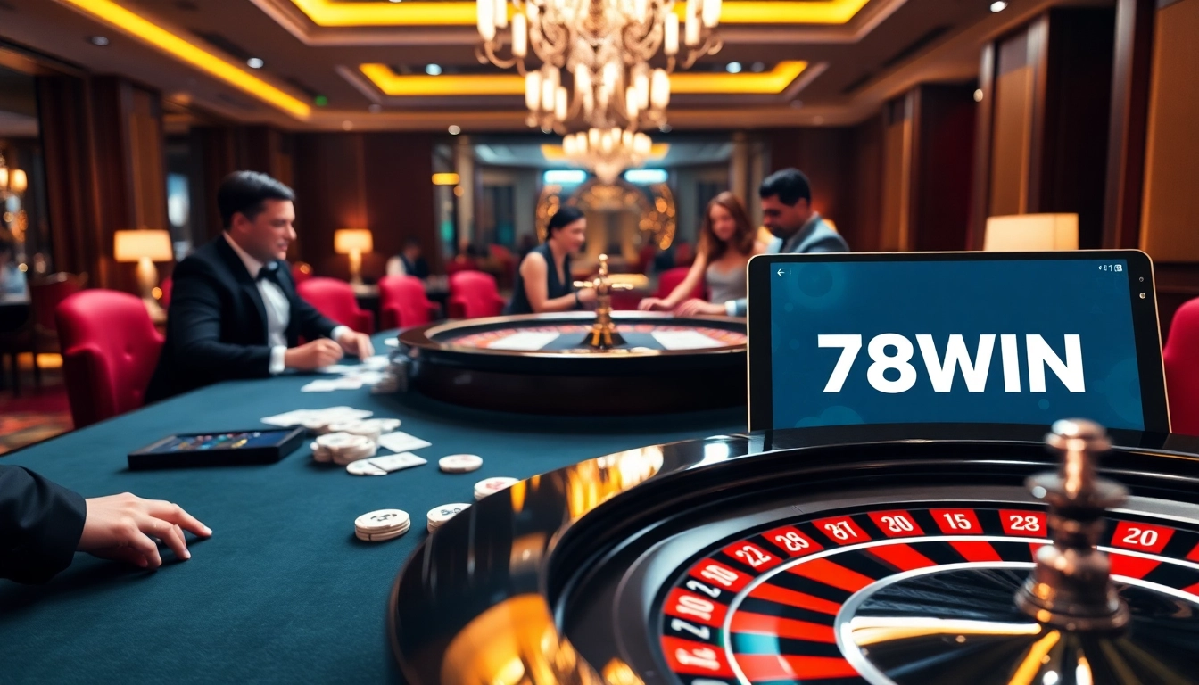 Experience excitement at 78WIN with a high-roller poker game and vibrant casino ambiance.