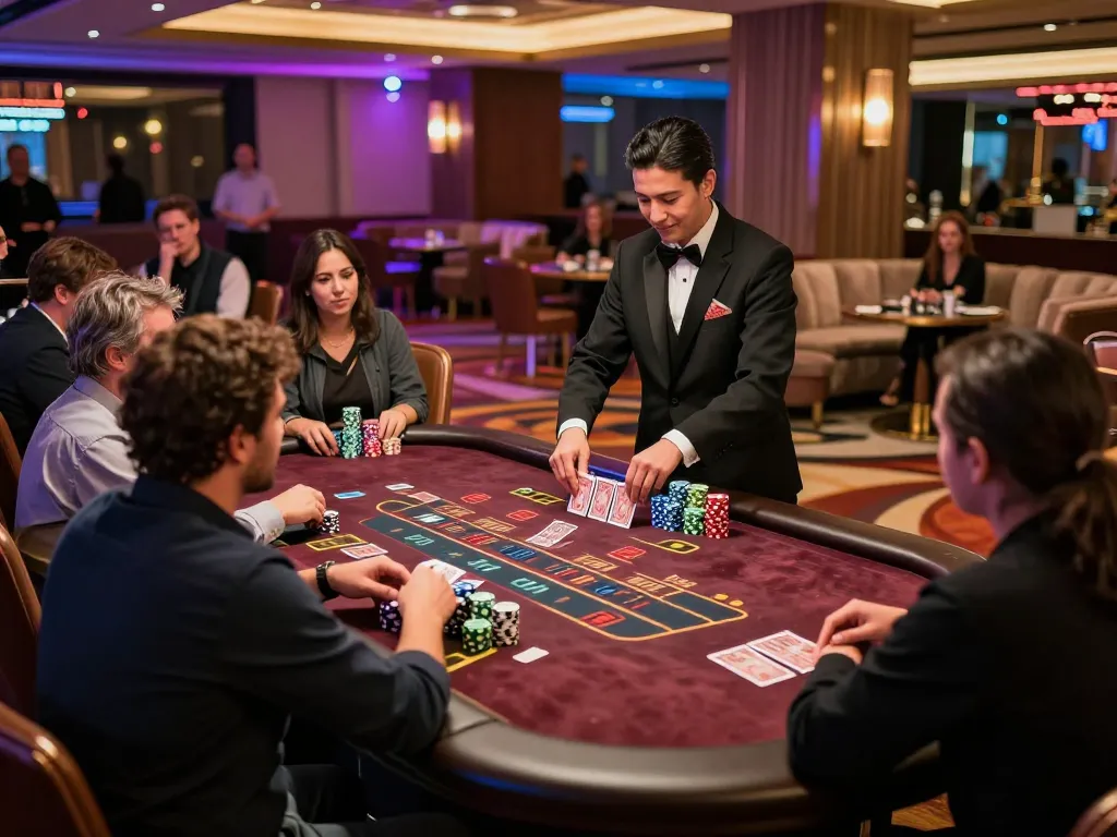 Engaging players at the blackjack table during a thrilling dn88 casino night