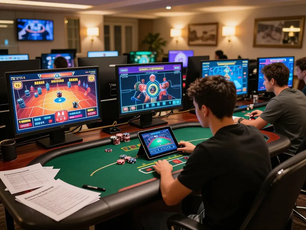 Engaged player strategizing at ONE88 online casino, focused on digital poker table.