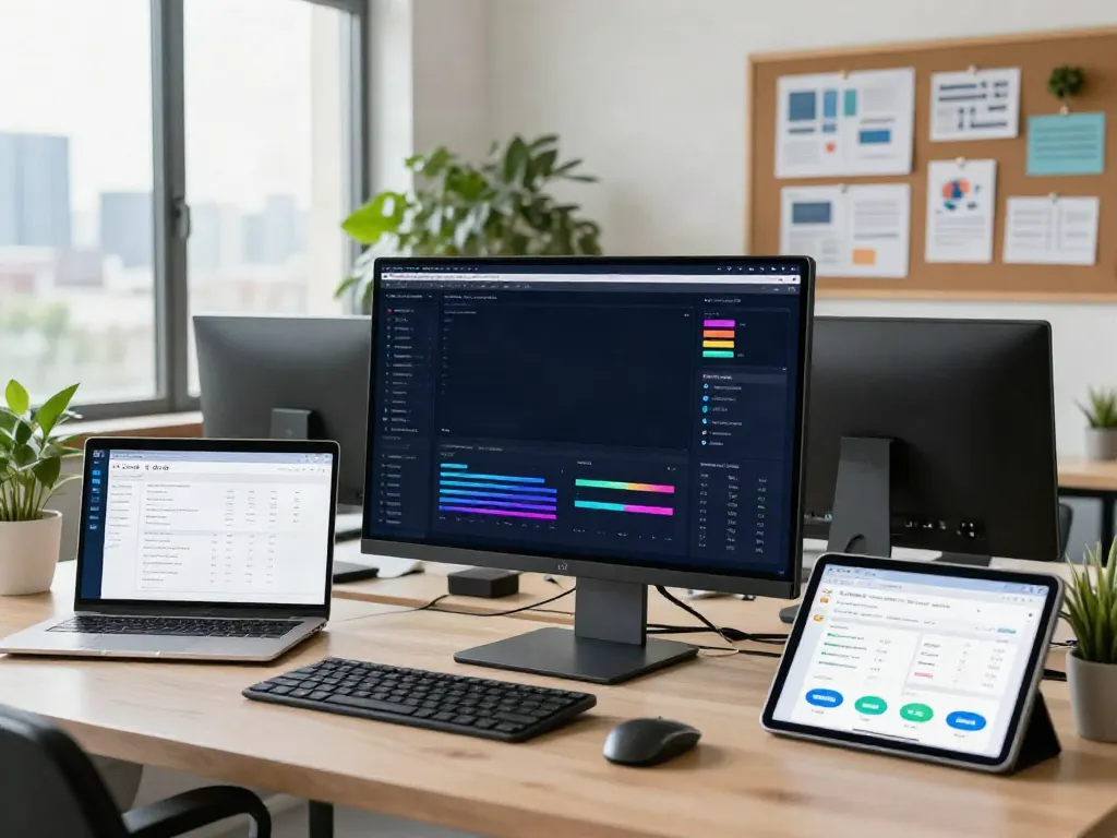 Marketer analyzing instant indexing performance metrics in a modern workspace.