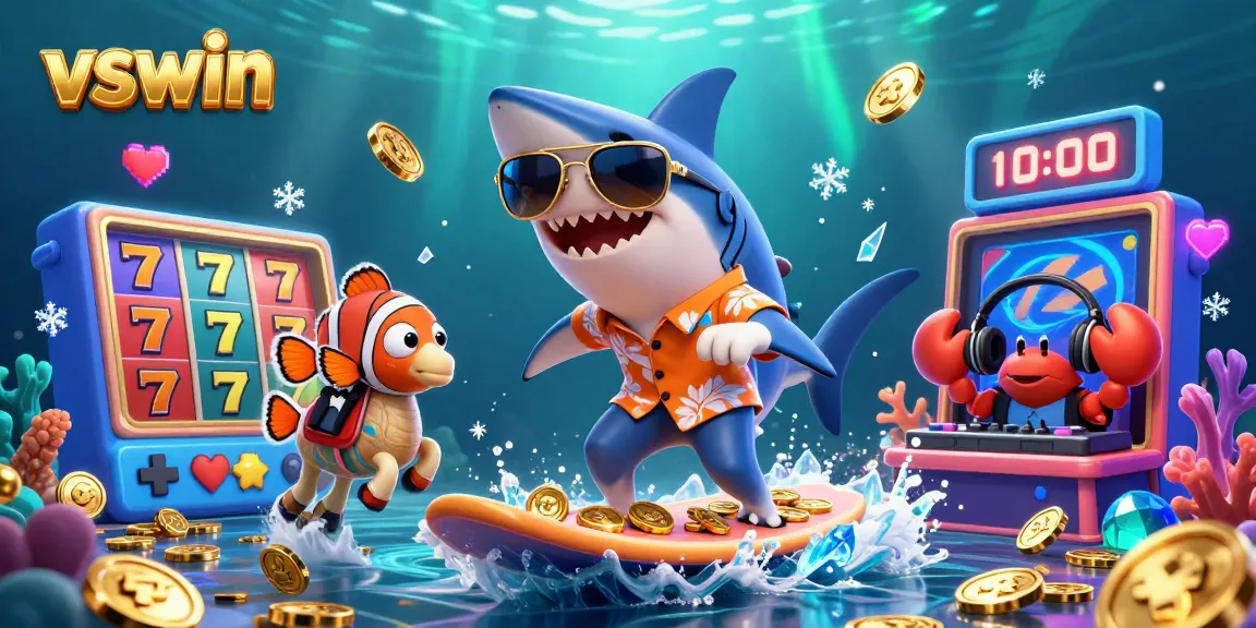 Play exciting slots and win with vswin in a vibrant 3D underwater casino world.