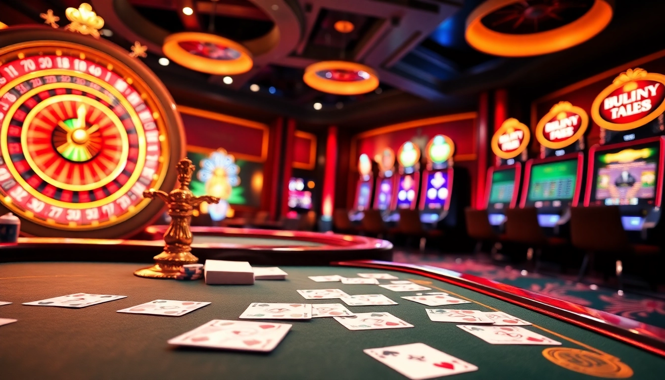 Experience thrilling gameplay at GG888 with vibrant casino tables and spinning roulette wheels.