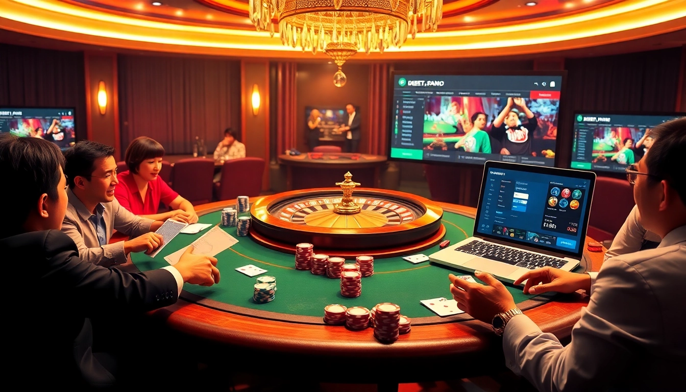 Experience high-stakes poker excitement at https://debet.jp.net/ with vibrant chips, cards, and roulette.