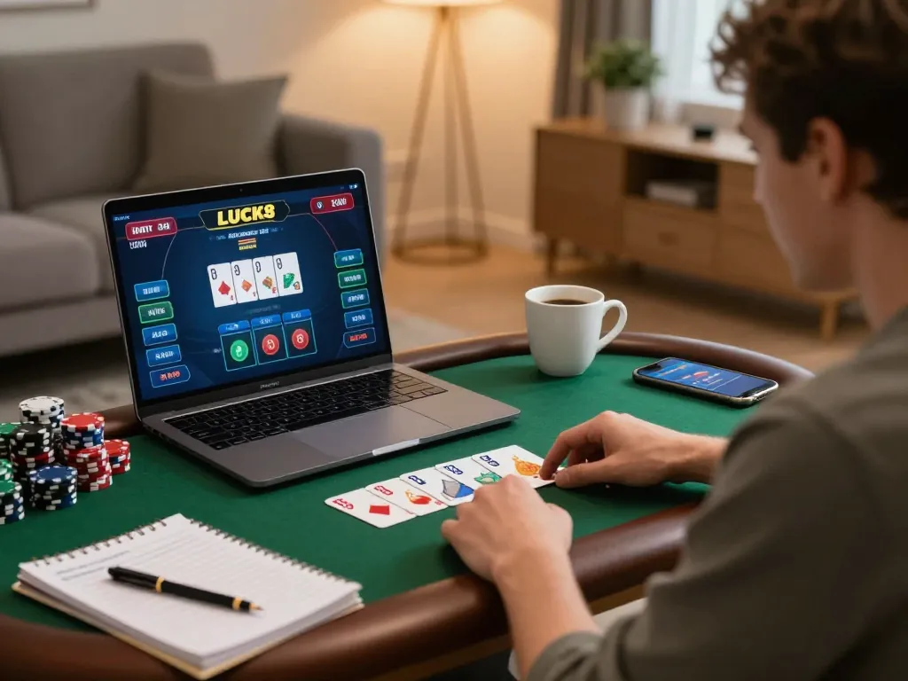 Engaging gaming session on LUCK8 online casino, showcasing intense live dealer gameplay with strategic decisions.