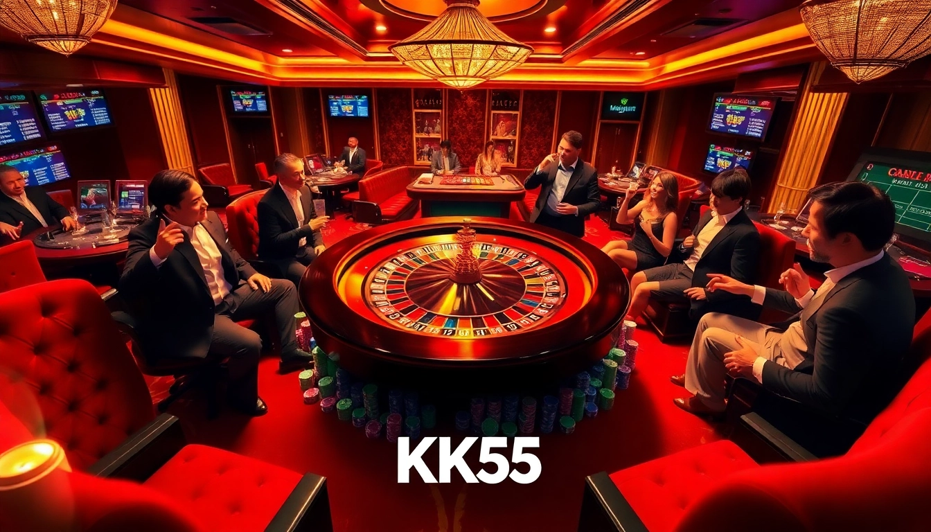 Experience the thrill of gambling at KK55 with vibrant roulette tables and exciting game action.