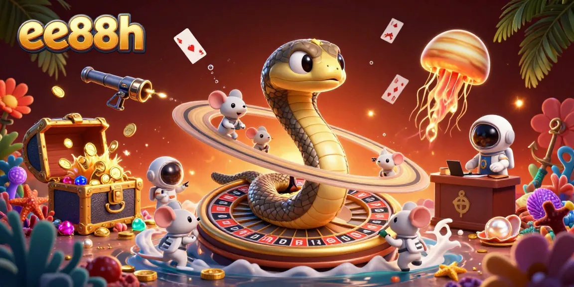 Playing bets on ee88h's cosmic roulette with astronaut mice and a golden jellyfish dealer.