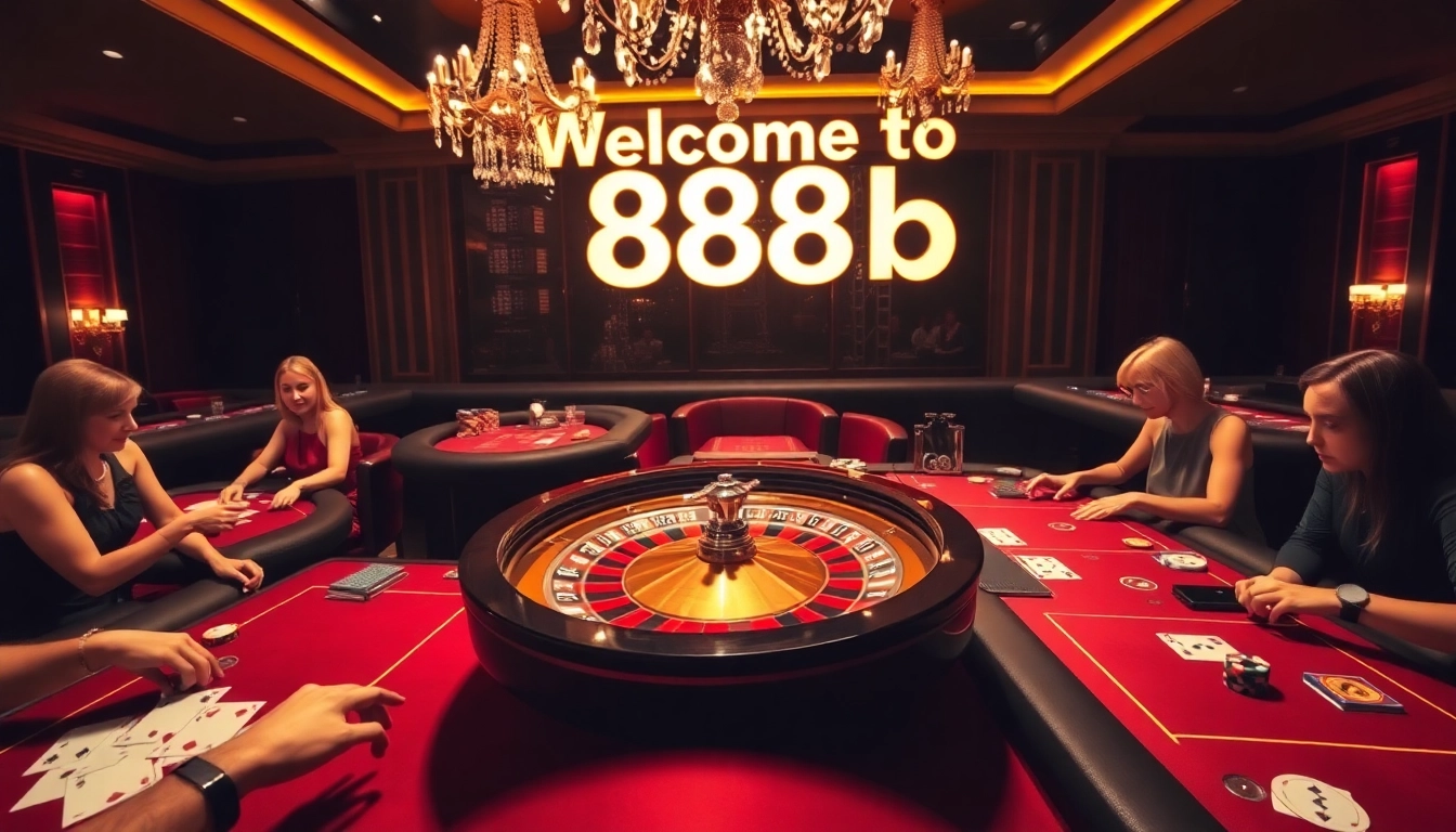 Experience the thrill of betting at 888b's luxurious casino with roulette and poker action.