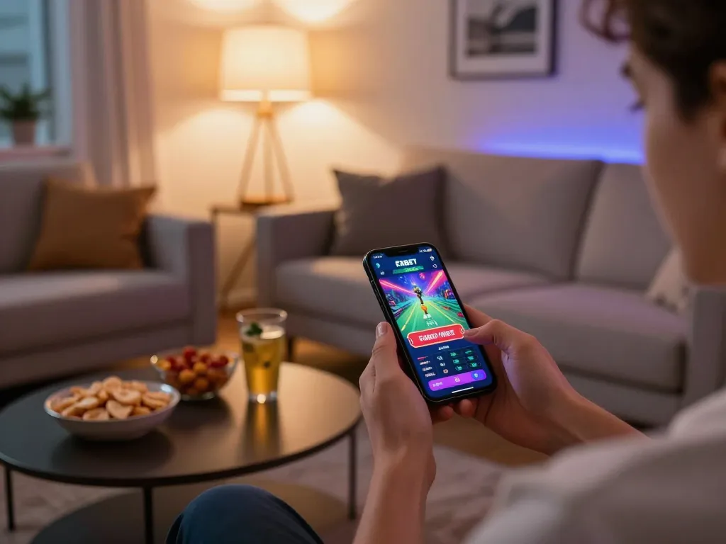 Engaging in exciting online gaming with FABET casino app on smartphone.