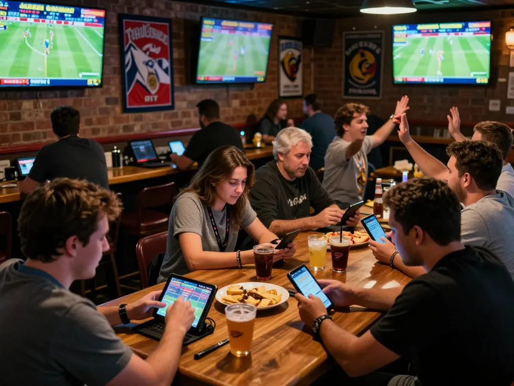 Watch the excitement at Vebo TV as sports fans place thrilling bets in a lively atmosphere.