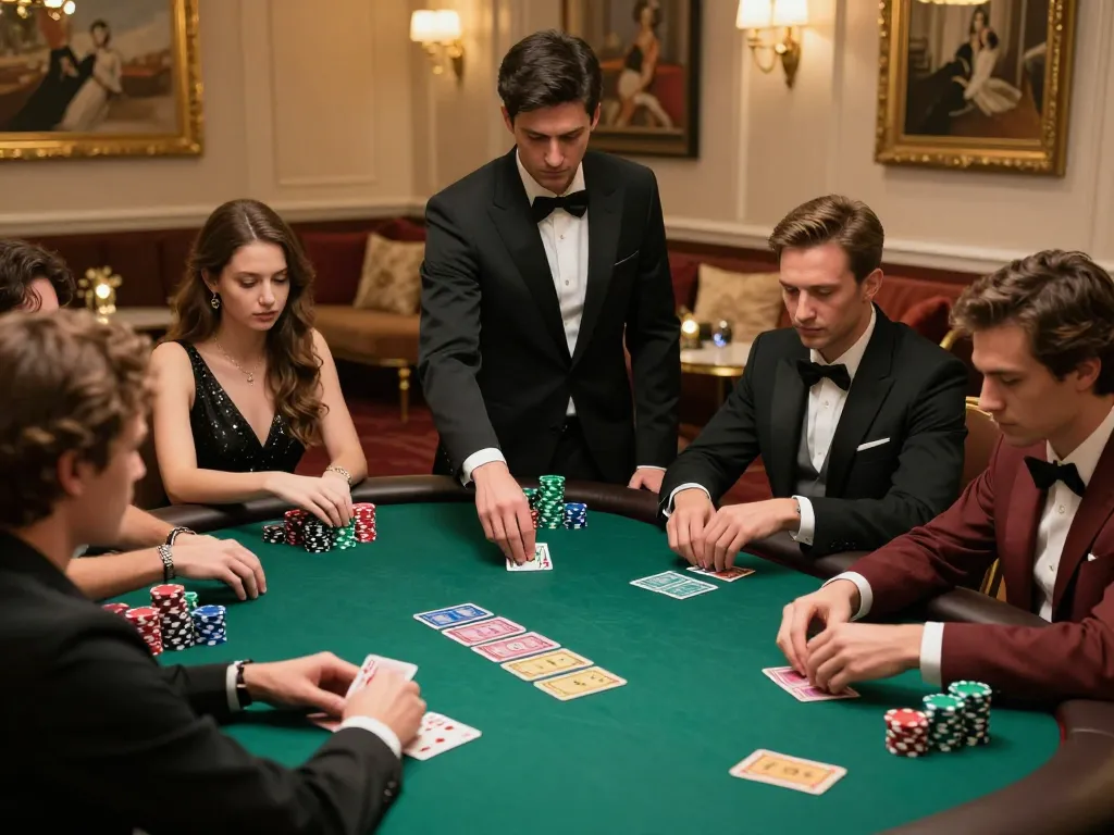Players engage in an intense TR88 poker game in a luxurious setting, showcasing vibrant chips and cards.