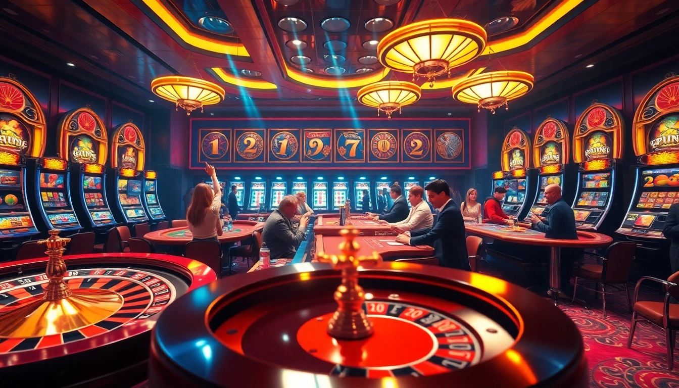 Experience excitement and luxury at LuckyWin's immersive casino tables filled with engaged players.