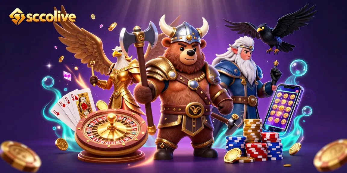 Socolive showcases an energetic scene with a Viking bear, Valkyrie eagle, and glowing elements while betting.