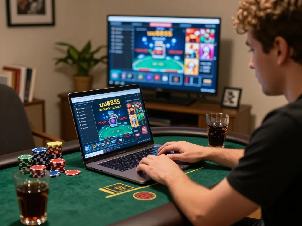 Player engaged in live dealer blackjack on uu8855, showcasing an exciting online casino experience.