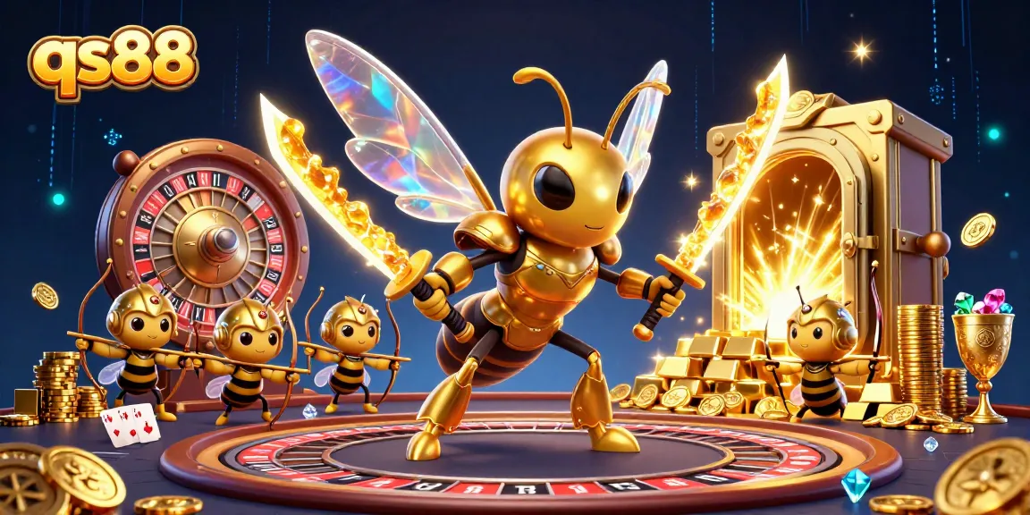 Spin the roulette wheel and uncover treasures with qs88 in this vibrant casino scene.