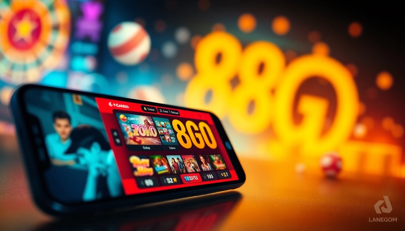Engaging view of the 88GO app showcasing vibrant casino games and sports betting interface.