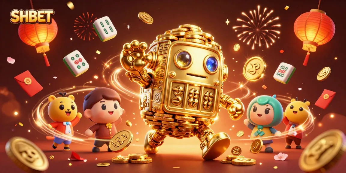 Engage with SHBET's bright vibrant gaming universe, featuring dynamic 3D visuals and a golden golem.