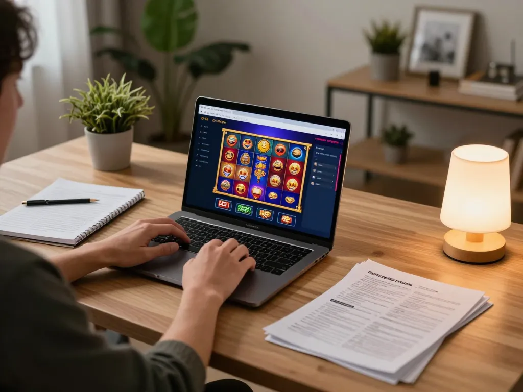 Player engaging with go8's online casino platform showcasing vibrant slot games.