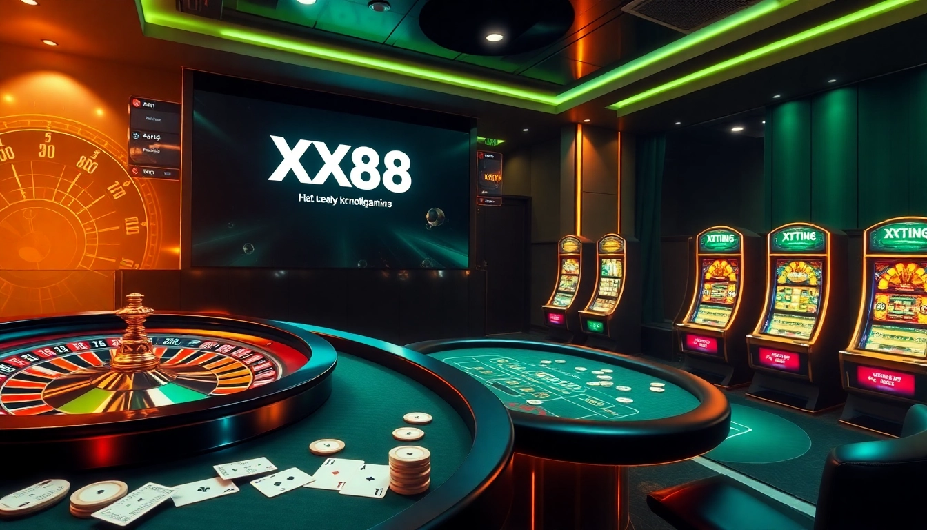 Experience the thrill of gambling at XX88 with a vibrant online casino setup.