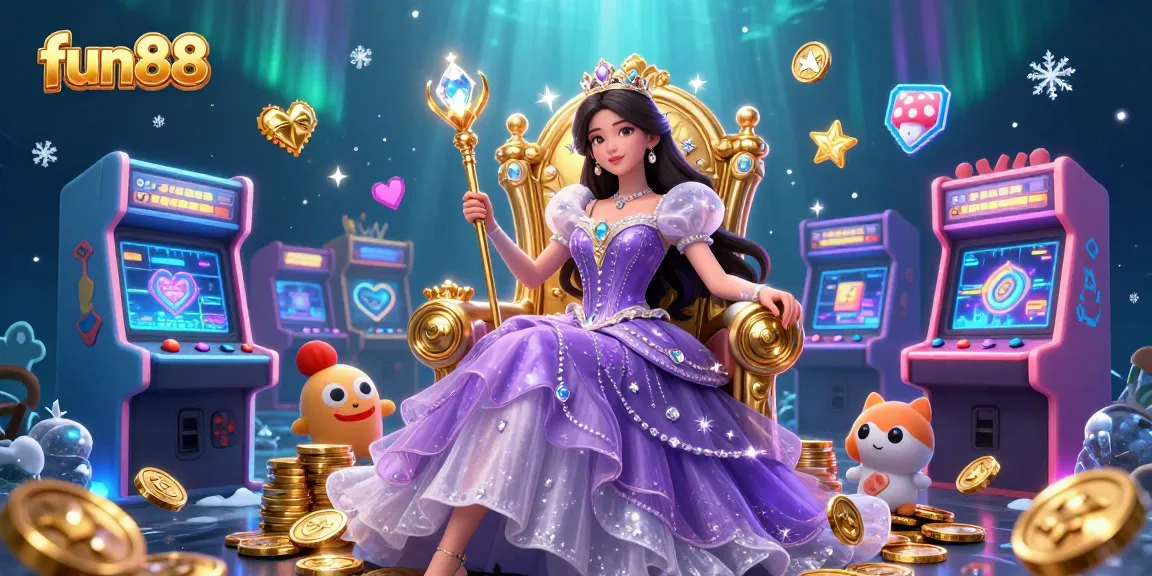 Play thrilling games at fun88: A captivating scene featuring a beautiful Asian woman surrounded by vibrant casino elements.