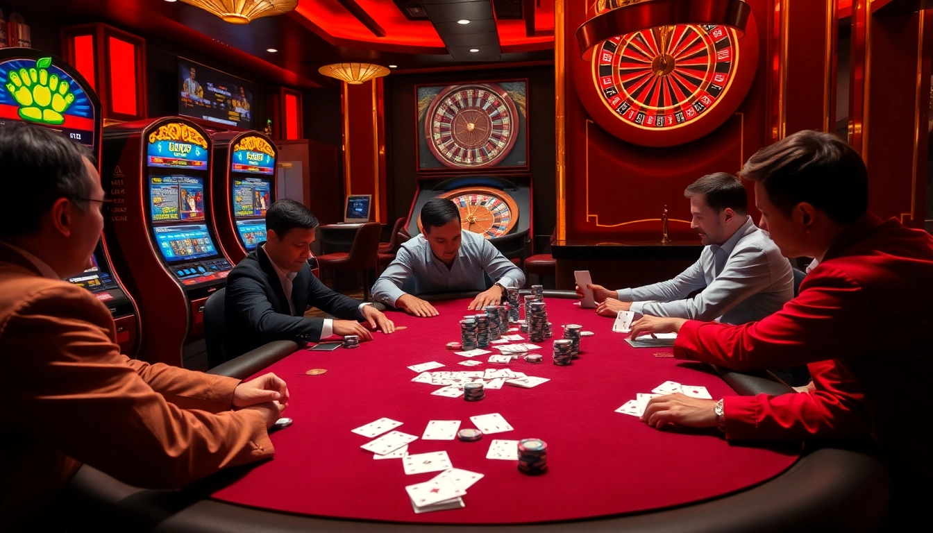 Experience the excitement of Link LUCK8 at an upscale casino with high-stakes poker gameplay.
