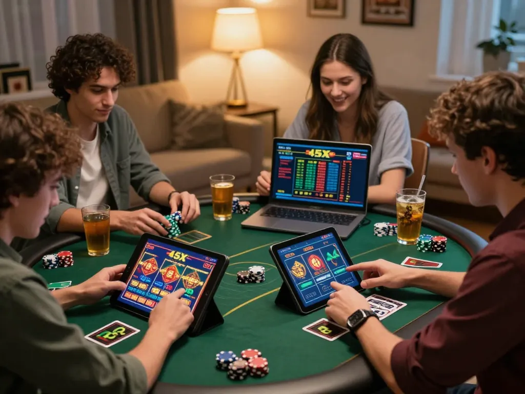 Players enjoying the 45X bet experience together in an engaging and vibrant online gambling scene.