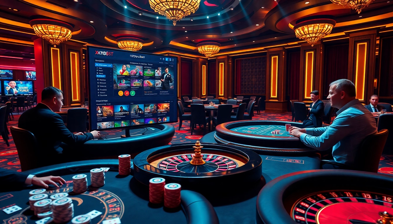 Players enjoying a thrilling online experience at https://xx88.host with vibrant casino elements.