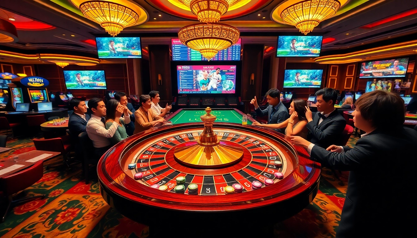Experience the thrill of gambling with luongsontv's live sports betting in a luxurious casino setting.