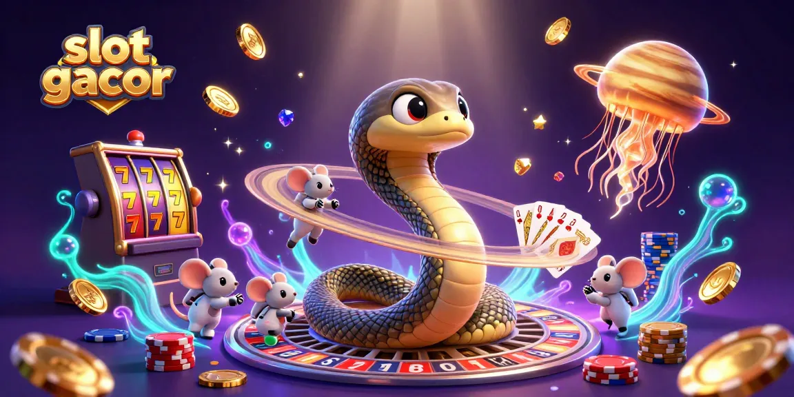 Engage with the thrilling slot gacor scene featuring a cosmic casino with playful astronaut mice betting.