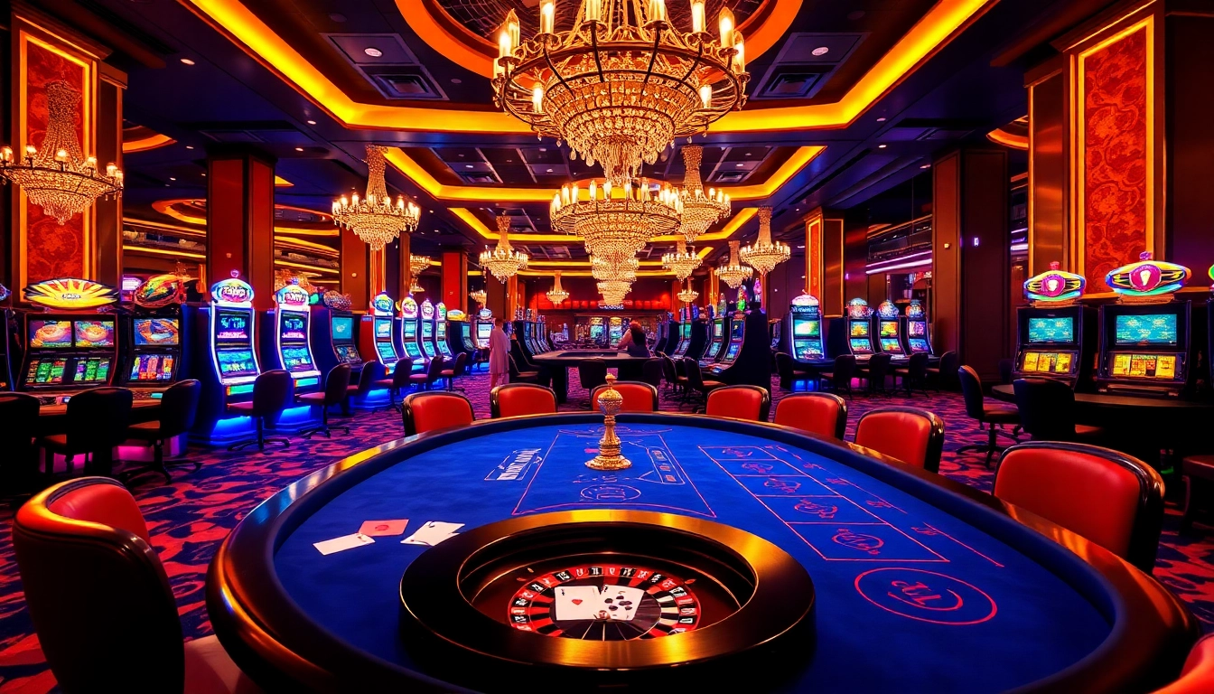 Gamblers enjoying a lively atmosphere at SODO Casino, playing poker and roulette.