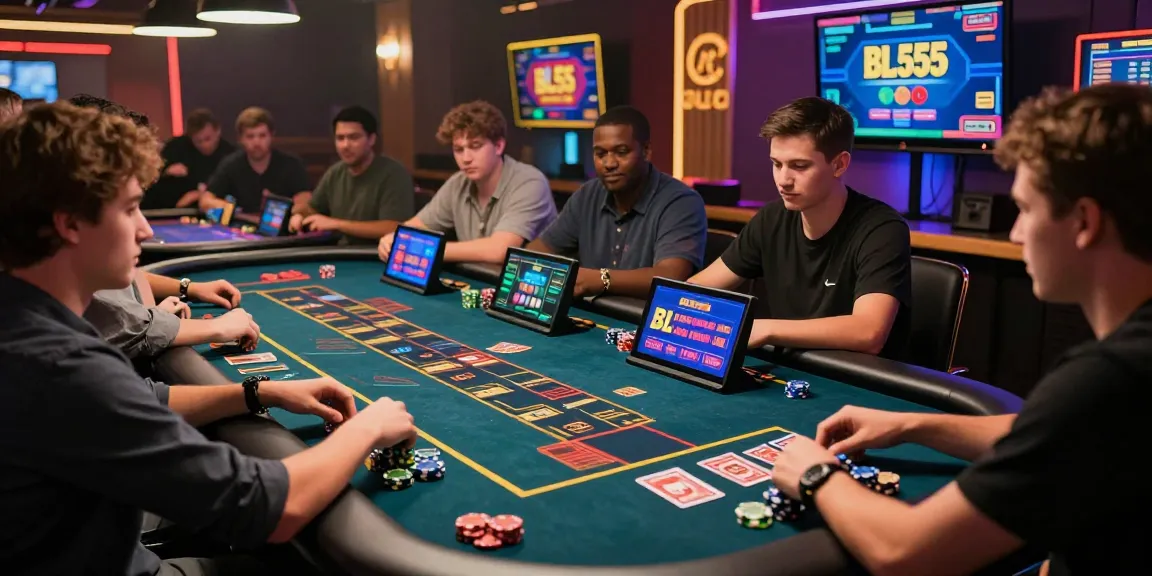 Engaging gaming experience on BL555 platform with virtual casino ambiance.