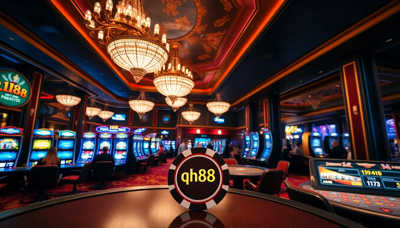 Experience the excitement of casino betting at qh88 with vibrant gaming tables and elegant decor.