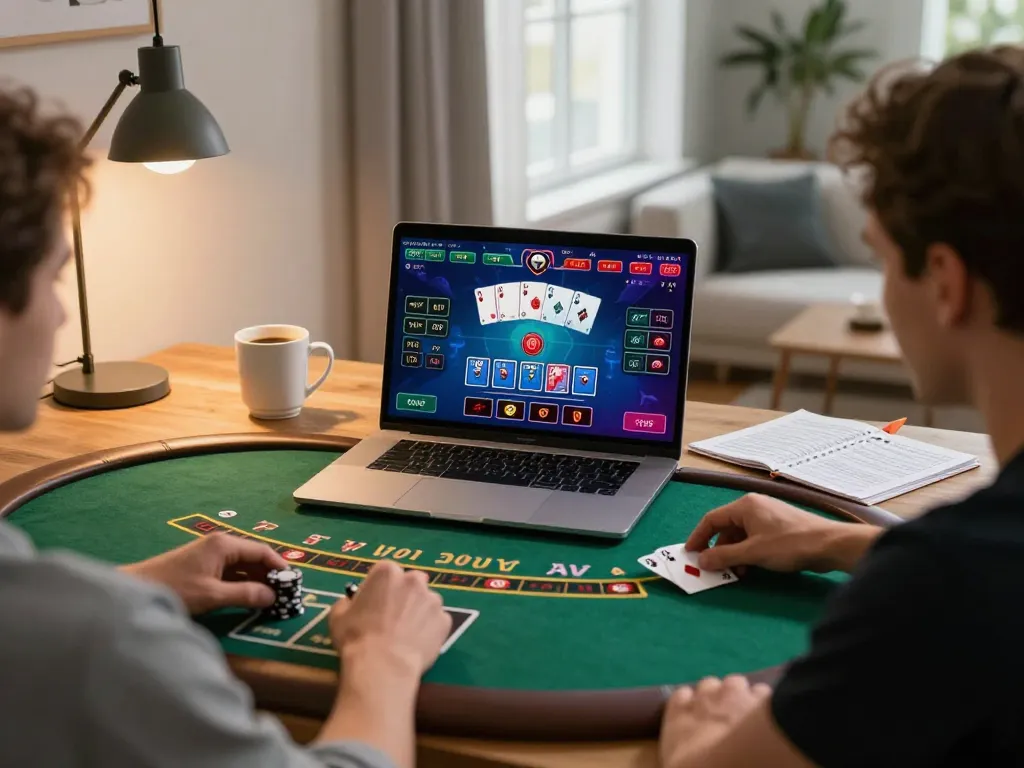 Engaged player enjoying live blackjack on 789Club with vibrant home atmosphere.