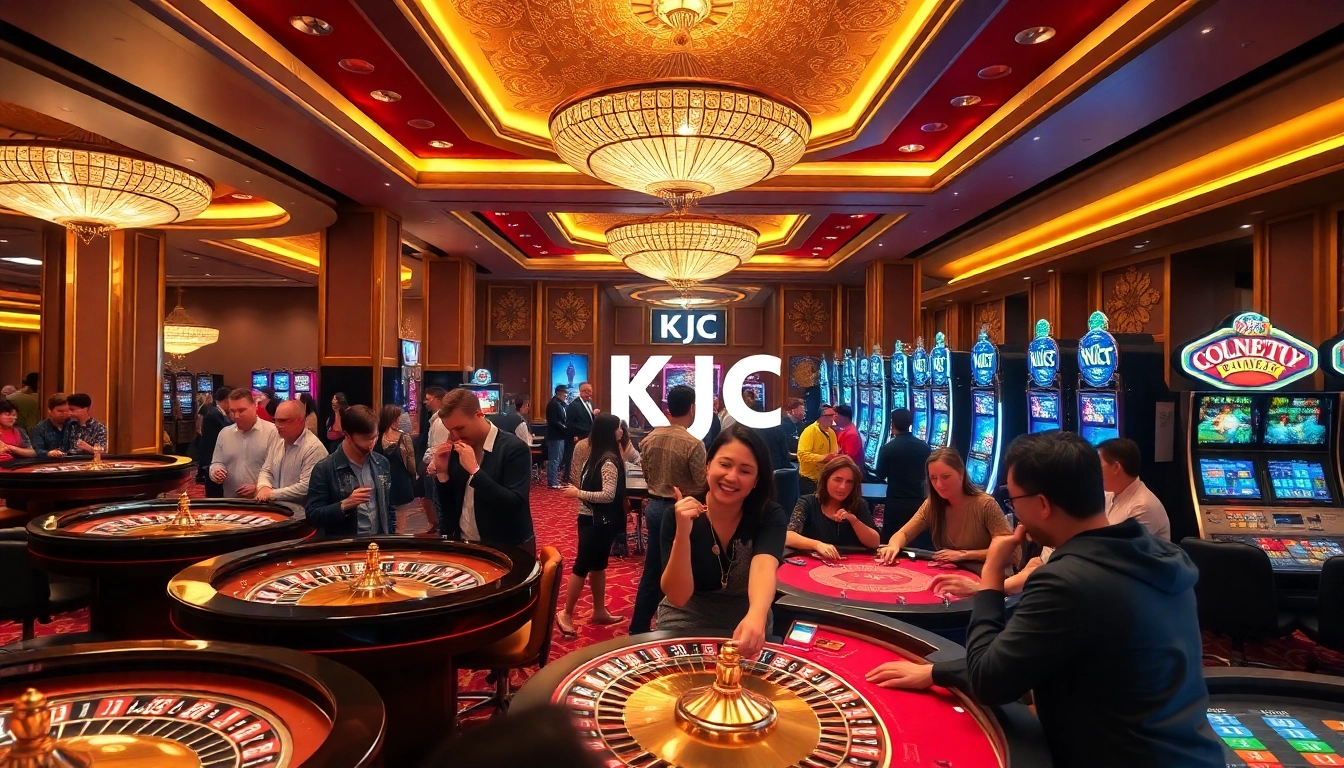 KJC players enjoying vibrant casino games at a luxurious venue.