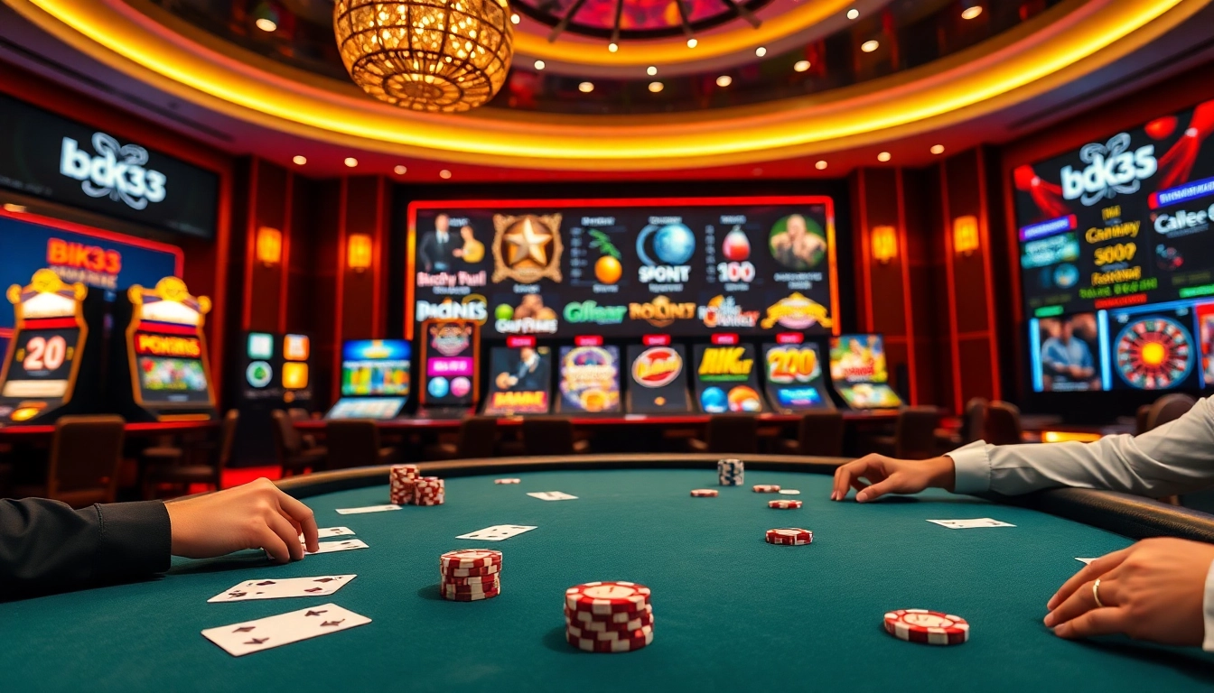 Experience the electrifying online gaming atmosphere at BK33 with thrilling poker action.